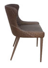 Brown Upholstered Living Room Chair Powder Coating Finish Easily Cleaning