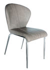 Customized PU Dining Chairs Chrome Plated Legs High Density Sponge