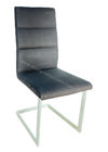 Leathaire Technical Fabric Upholstered Dining Chairs Sanding Finish Stainless Leg