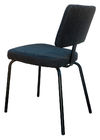 Black Shell Fabric Upholstered Dining Chairs , Steel Tube Modern Dining Chair