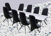 Elegant Textured HPL Dining Table 2.1 Meter Indoor Pavilion Use Heat Resistant