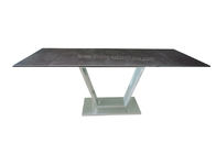 Stainless Extension Dining Room Table Tempered Glass Ceramic Top 2.1 Meter