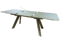 Stylish Painted Tempered Glass Dining Table , Rectangular Extension Dining Table