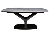 Large Tempered Glass Extendable Dining Table Ceramic Topped For 10-12 Seats