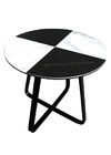 Round Black White Round Lamp Table 4 Pieced Space Save Indoor Office Use