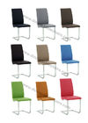 Polyurethane PU Dining Chairs , Upholstered Dining Room Chairs Stainess Steel Leg