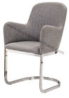 Fabric Upholstered Chromed Dining Chair Livingroom Chair Leisure Chair