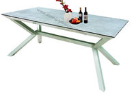 Steady Ceramic Topped Dining Table Heavy Duty Stainless Steel Leg Oil Proof