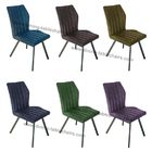 High Breathability Fabric Upholstered Dining Chairs Heavy Duty Steel Legs