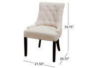 35.60in High Armless Fabric Upholstered Dining Chairs
