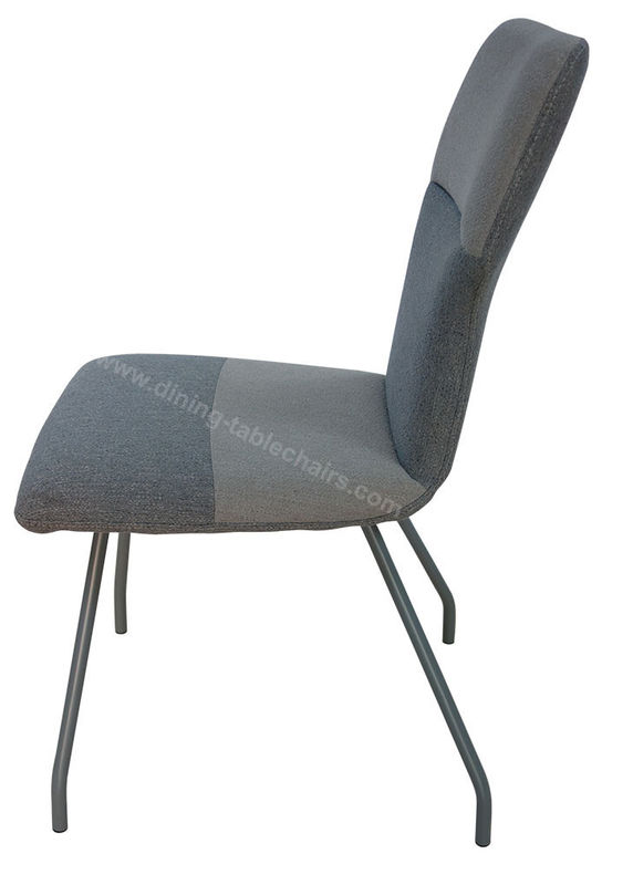 Leisure Fabric Upholstered Dining Chairs High Density Sponge Grey Shell