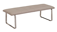 Contemporary Upholstered Dining Bench Chrome Various Colors
