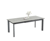 1400+600*900*760mm Extension Dining Table Laminam Ceramic Top With Tempered Glass Material