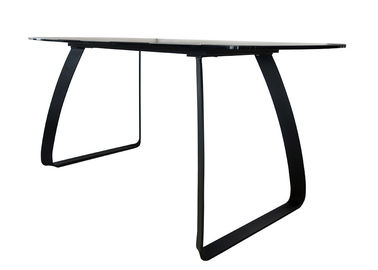 Ceramic Fixed Dining Table , 1.6 Meter Tempered Glass Top Dining Table