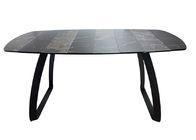 Ceramic Fixed Dining Table , 1.6 Meter Tempered Glass Top Dining Table