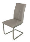 Polyurethane PU Dining Chairs Powder Coated Steel Elastic Suspending U Legs