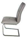 Polyurethane PU Dining Chairs Powder Coated Steel Elastic Suspending U Legs