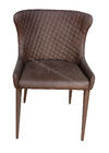 Brown Upholstered Living Room Chair Powder Coating Finish Easily Cleaning