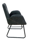 Textured PU Dining Chair High Density Sponge Washable Grey Fabric Shell