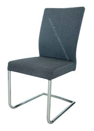 Grey Fabric Upholstered Dining Chairs , Modern Living Room Chair U Suspending Leg