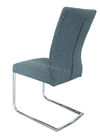 Grey Fabric Upholstered Dining Chairs , Modern Living Room Chair U Suspending Leg