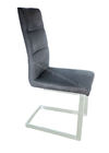 Leathaire Technical Fabric Upholstered Dining Chairs Sanding Finish Stainless Leg