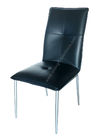 PVC Upholstered Dining Chair Silver Leg Skin Friendly Gentle Material