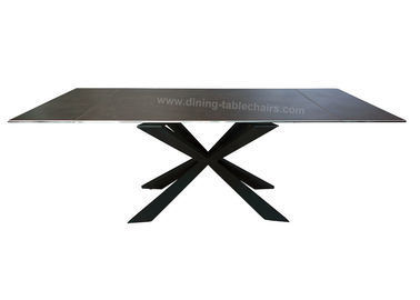 Steel Tube Extension Dining Table , Rectangle Ceramic Top Dining Table