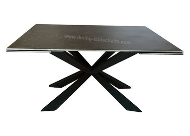 Steel Tube Extension Dining Table , Rectangle Ceramic Top Dining Table