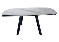 HPL Topped Tempered Glass Dining Table 1.7 Meter Powder Coating Finish