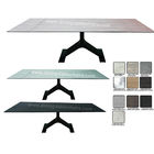 2.5 Meter Tempered Glass Dining Table With HPL Laminate For 10-12 Seats