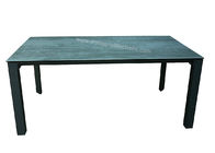 Modern Fixed Dining Table With Chinese Ceramic Streamlined Steel Triangular Legs