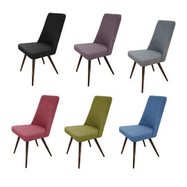 Polyester Fabric Upholstered Woodgrain Dining Chair  Livingroom Chair Leisure Chair