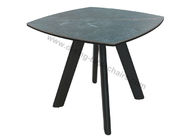 Tempered Glass Coffee Stylish Corner Table , Glossy Ceramic Topped Lamp End Table