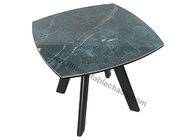 Tempered Glass Coffee Stylish Corner Table , Glossy Ceramic Topped Lamp End Table