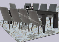 Modern Rectangular Glass Dining Table 2.2 Meter Black Frosted Wear Resistance