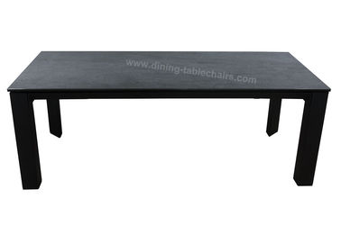 Rectangle Artistic Coffee Tables , Tempered Glass Coffee Table Black Leg