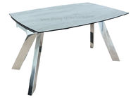 2.4 Meter Stainless Extension Dining Table HPL Laminate Textured Top