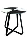 Round Black White Round Lamp Table 4 Pieced Space Save Indoor Office Use