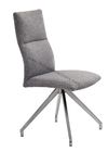 Decorative Luxury Upholstered Dining Chairs Brushed Leg High Density Spong