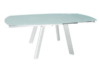 Super White Tempered Glass Dining Table , Horsebelly Extension Dining Table