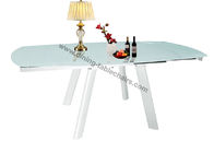 Super White Tempered Glass Dining Table , Horsebelly Extension Dining Table