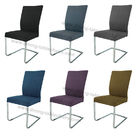 Grey Fabric Upholstered Dining Chairs , Modern Living Room Chair U Suspending Leg