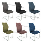 Leisure Stainless Dining Chair Polyester Fabric Brown Shell Brushed Stainless Leg