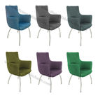 Fabric Upholstered Stainless Dining Chair Livingroom Chair Armrest Chair Leisure Chair