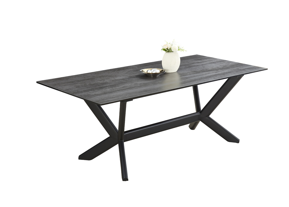 Modern Fixed Unadjustable Dining Table 2000*1000*760MM Ceremic Iron 4Legs