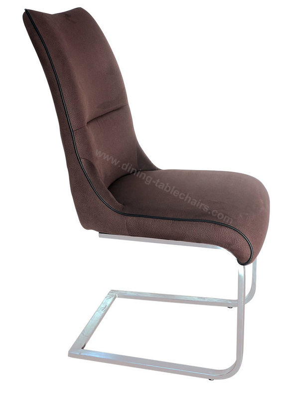 Stylish Modern Chrome Dining Chairs Leathaire Technical Fabric PU Look Surface