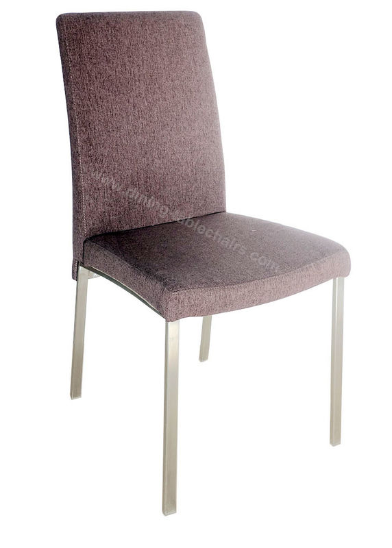 Brown Fabric Upholstered Dining Chairs , Wear Proof Furniture Dining Chair