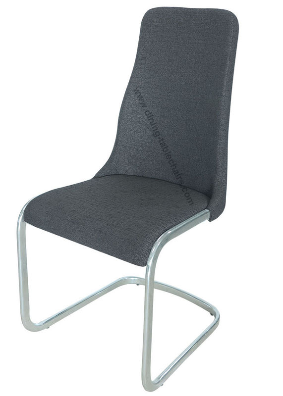 Fabric Upholstered Glossy Chromed Dining Chair Livingroom Chair Leisure Chair