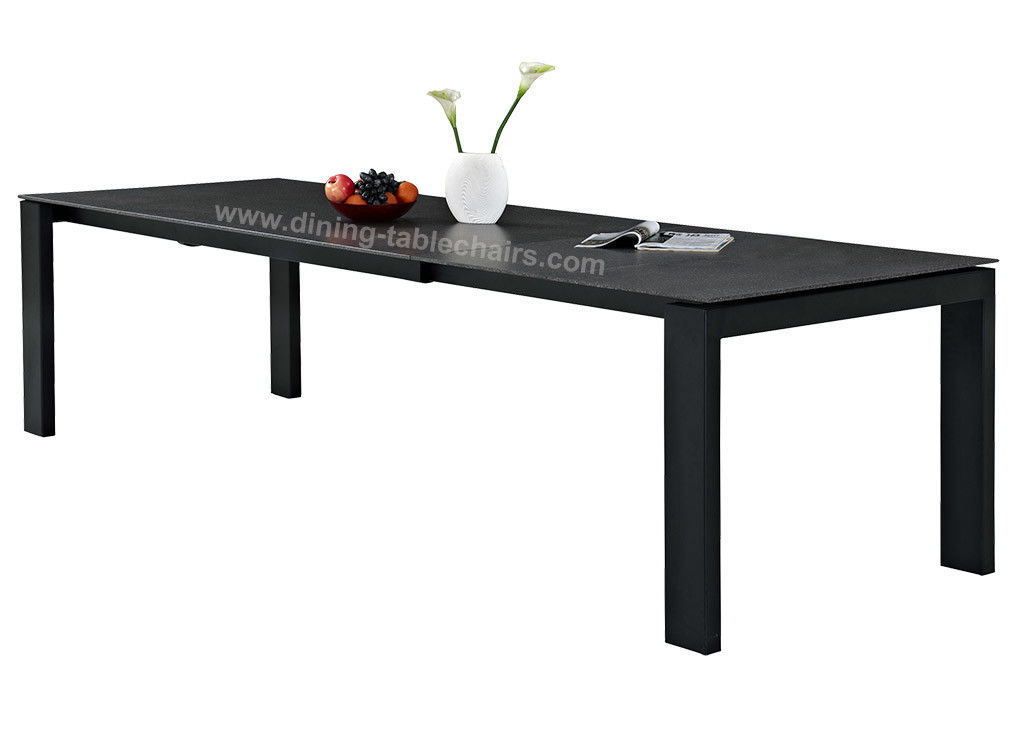 Stone Coated Rectangle Dining Table 3 Meter Heavy Duty Steel Legs